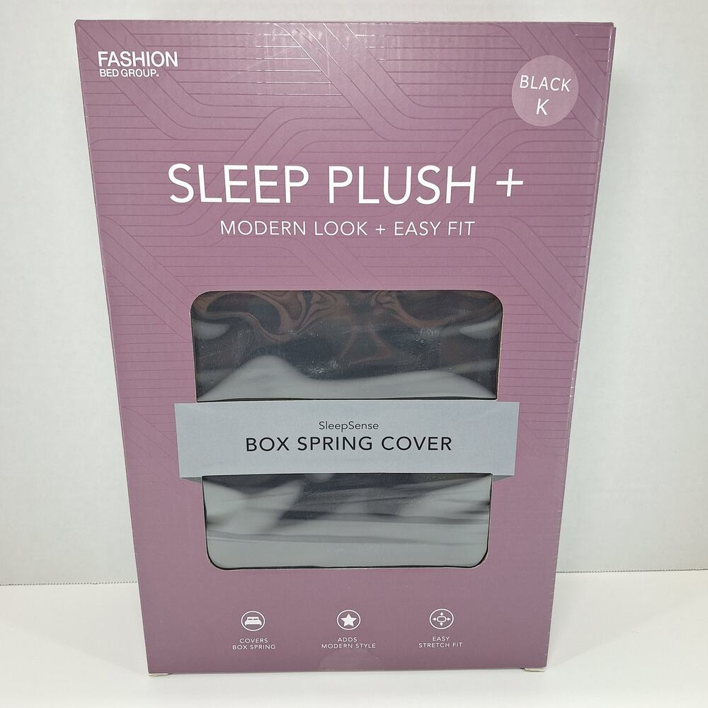 NWT Fashion Bed Group Black King Size SleepSense Luxe Box Spring Cover Stretch